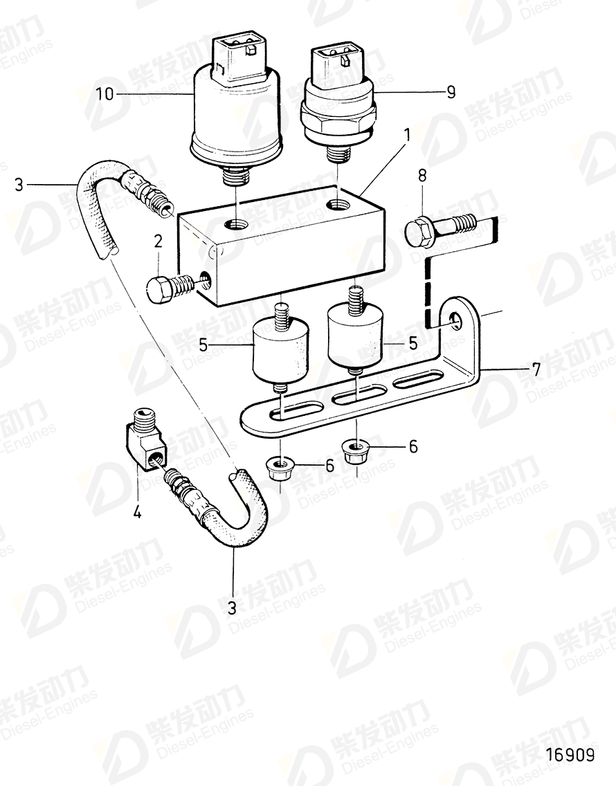 VOLVO Hose assembly 334175 Drawing